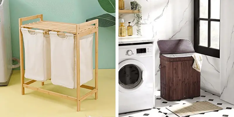 Best 2 Section Bamboo Laundry Hampers