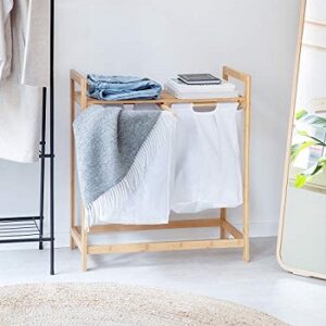 2 Section Bamboo Laundry Hampers
