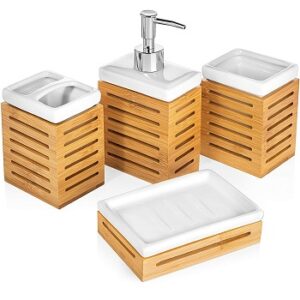 Bamboo Bathroom Accessories Sets
